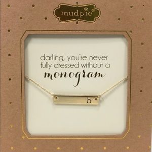 Mud Pie Chelsea Initial h Bar Necklace